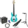 Image de Sterling by Music Man Intro Series StingRay Ray2 Electric Blue pack débutant basse électrique