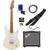 Image de Fazley Sunset Series Dawn HSS 3/4 Olympic White kit de démarrage pour guitare électrique pour enfants