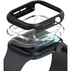 Image de Ringke Coque Compatible avec Apple Watch Series 11/10 46mm Case Accessoires [Slim] Étui Transparente Solide Rigide Bumper Ultra Fine - Clear & Matte Black (2 Pack)