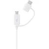 Image de Samsung EP-DG930DWEGWW Câble USB Type-C Original avec Adaptateur Micro-USB, 1,5 m, Câble de Charge et Synchronisation des Données, USB-A vers USB-C, Blanc