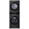 Image de LG WashTower F761TOWERB - Ensemble laveuse/sécheuse - WiFi - largeur : 70 cm - profondeur : 77 cm - hauteur : 189 cm - chargement frontal - 127 litres - 17 kg - 1100 tours/min - noir en occasion ou reconditionné