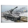 Image de YTNSA Poster vintage de la Seconde Guerre mondiale Panzerkampfwagen II (Sf.) Wespe (Sd.Kfz.124) - Impression sur toile murale moderne pour chambre à coucher - 30 x 45 cm