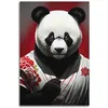 Image de YTNSA Poster décoratif sur toile avec motif panda mignon pour chambre à coucher (50 x 75 cm)