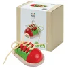 Image de PlanToys Chaussure à Lacer en Bois - Apprendre à Faire Ses Lacets - Jouet en Bois Éducatif pour Enfants dès 3 Ans - Développe la Motricité Fine