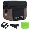 Image de Vincita Sac de Guidon de vélo John - Sac de Rangement Avant Calmera pour vélo - Housse de Pluie et Adaptateur à dégagement Rapide Inclus (Marron foncé)