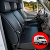 Image de WALSER Transporter Housses de siège auto en similicuir compatible avec VW Crafter, Mercedes Sprinter, 1 siège individuel à l'avant (évidement accoudoir) & double banquette avant rabattable