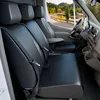 Image de Walser Transporter Housses de siège Auto en Similicuir Compatible avec Opel Movano/Renault Master, 1 siège Individuel à l'avant (évidement accoudoir) & Double siège à l'avant