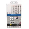 Image de ALPEN 0080700007100 Lot de 4 forets Forte MB (7 pièces, Ø 5,00-10,00 mm, foret SDS+ pour marteau perforateur F4, foret haute performance, assortiment de forets)