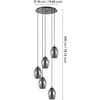 Image de Suspension EGLO Stars of Light Estanys, noir, à 5 lampes rondes