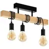 Image de EGLO Plafonnier Townshend en bois, à 3 lampes noir