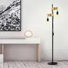 Image de EGLO Lampadaire Townshend à 2 lampes. noir/bois clair