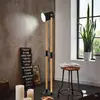 Image de EGLO Lampe sur pied Hornwood, hauteur 140 cm, noir/brun, acier