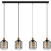 Image de EGLO Suspension Chisle, noire/ambrée, 4 lampes