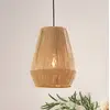 Image de EGLO Suspension Alderney, 3 abat-jour en fil naturel