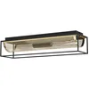Image de Eglo Plafonnier Nohales, lampe de plafond rectangulaire, luminaire en saillie pour chambre et salon, métal noir et laiton brossé, douille E27, 64 cm