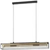 Image de Eglo Suspension luminaire Nohales, lustre rectangulaire à 4 lampes, lampe de plafond suspendue pour salon et salle à manger, métal noir et laiton, douille E27, 112 cm