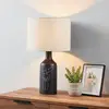 Image de EGLO Vinoza lampe, pied noir, abat-jour blanc