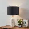 Image de EGLO Vinoza lampe, pied blanc, abat-jour noir