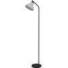 Image de Eglo Lampadaire sur pied Matlock, luminaire de sol au design industriel, lampe pour salon à en métal noir et gris, lecture avec douille E27