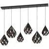 Image de Eglo Suspension luminaire Carlton 1, lustre à 6 lampes pour salon et salle à manger, plafonnier à suspendre en métal noir et cuivre, douille E27, 107 cm