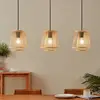 Image de EGLO Suspension Hykeham, longueur 91 cm, naturel, 3 lampes, bambou
