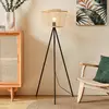 Image de EGLO Lampe sur pied Hykeham, hauteur 129,5 cm, naturel/noir, bambou