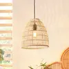 Image de EGLO Suspension Ayesgarth avec un abat-jour en rotin