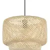 Image de EGLO Suspension Hettonle abat-jour bambou, Ø 42 cm