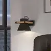 Image de EGLO Applique Maccles en noir avec bois