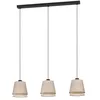 Image de Eglo Suspension luminaire Tabley, lustre naturel à 3 lampes pour salon et