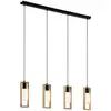 Image de EGLO Suspension Littleton, noire/marron, à 4 lampes