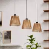 Image de EGLO Suspension Lavister, noir/naturel, 3 lampes, papier