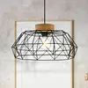 Image de EGLO Suspension Padstow abat-jour cage et détails bois