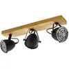 Image de EGLO Spot pour plafond Gatebeck, bois/noir, 3 lampes, bois