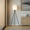 Image de EGLO Lampadaire Belgrave, hauteur 141,5 cm, noir/blanc, métal