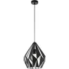 Image de Eglo Suspension Carlton 1, suspension vintage à 1 lampe, lampe suspendue rétro en acier, couleur : noir, argent, douille : E27, Ø 31 cm