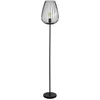 Image de Eglo Lampadaire NEWTOWN, lampe sur pied à flamme, lampe de sol en acier, couleur : noir, douille : E27, interrupteur à pied inclus