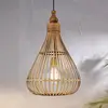 Image de EGLO Suspension Amsfield en bambou, forme de poire