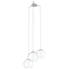 Image de Eglo Suspension Bolsano, lampe suspendue 3 flammes, suspension en acier et verre chromé, blanc, transparent, lampe pour table à manger, lampe de salon suspendue avec douille E27