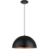 Image de Eglo Suspension Gaetano 1, lampe suspendue 1 flamme style industriel, suspension en acier noir et cuivre, lampe pour table à manger, lampe de salon suspendue avec douille E27, Ø 53 cm