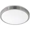 Image de Eglo Competa 1 Plafonnier Led 1 Ampoule, Matériau : Acier et Plastique, Couleur : Nickel Mat, Blanc, Ø : 24,5 cm