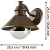 Image de EGLO Applique d'extérieur Albacete, marron/cuivre, Ø 26 cm, métal