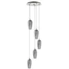 Image de Eglo Suspension Farsala, lampe suspendue 5 flammes, métal, verre fumé