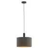 Image de Eglo Suspension luminaire Concessa 1, lustre suspendu en acier et textile, brun foncé, cappuccino, doré, lampe de salon et de salle à manger, douille E27, Ø 38 cm