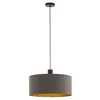 Image de Eglo Suspension luminaire Concessa 1, lustre suspendu en acier et textile, brun foncé, cappuccino, doré, lampe de salon et de salle à manger, douille E27, Ø 53 cm