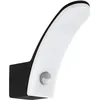Image de Eglo LED Applique murale extérieure Fiumicino, 1 flamme, lampe murale avec | détecteur, aluminium et plastique, couleur : noir, blanc, IP44, avec capteur de mouvement
