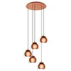 Image de Eglo Suspension luminaire Rocamar à 5 lampes, lustre suspendu en métal aspect cuivre et verre transparent, pour salon et salle à manger, douille E27
