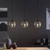 Image de EGLO Suspension Ariscani, gris fumé, longueur 77 cm, à 3 lampes E27 en verre