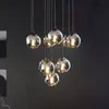Image de EGLO Suspension Ariscani, noir, Ø 65 cm, acier/verre, 10 lampes