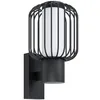 Image de Eglo Ravello Applique Murale d'Extérieur 1 Ampoule Moderne en Acier Galvanisé Noir et Plastique Blanc, Lampe d'Extérieur avec Douille E27, Ip44